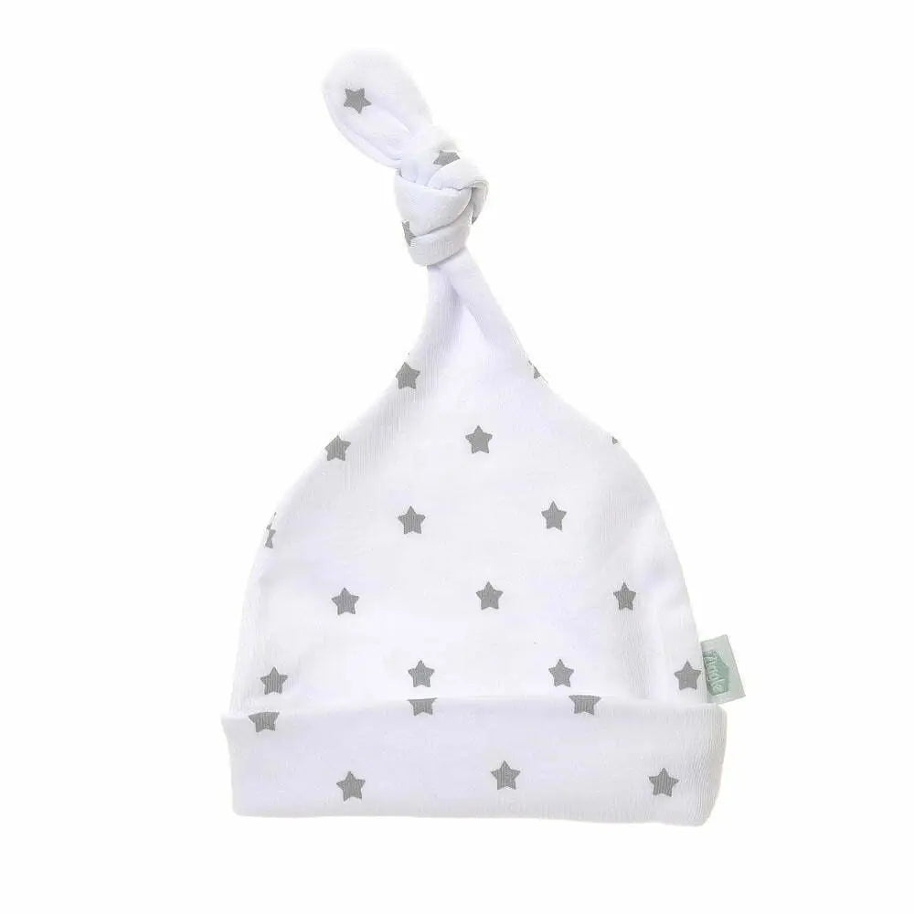 Ziggle- White with Grey Stars Hat- Baby at the bank