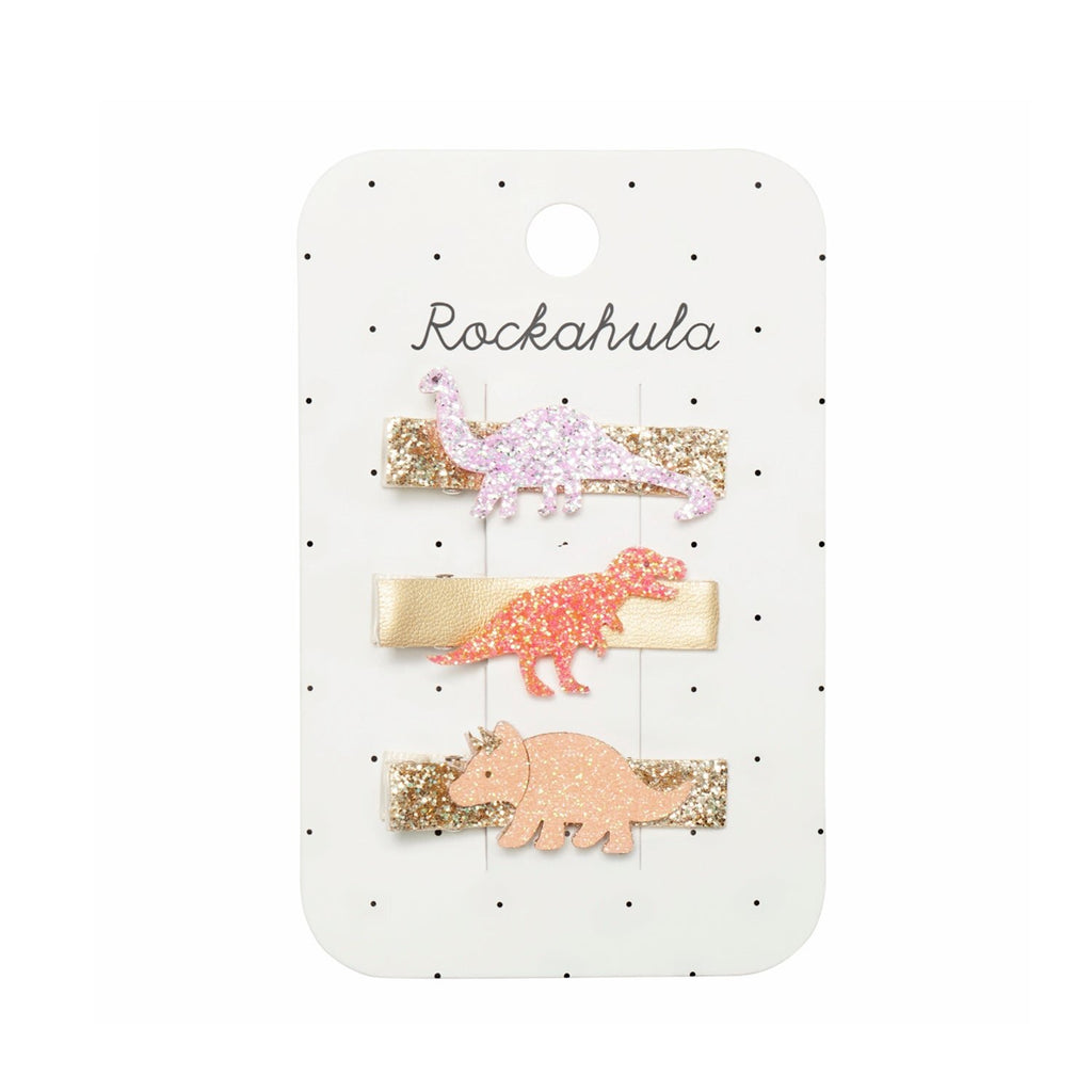Rockahula-Glitter Dinosaur Bar Clips- Baby at the bank