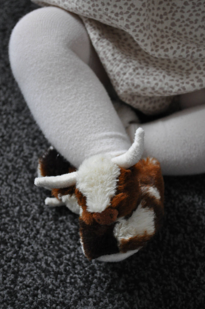 Jomanda -Texas Longhorn Highland Cow Plush Baby Slippers House Shoes