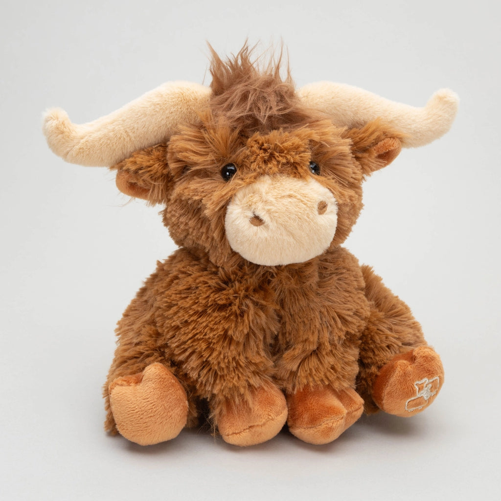 Jomanda - Horny Highland Cow Plush Brown Plush Soft Toy - 18cm- Baby at the bank