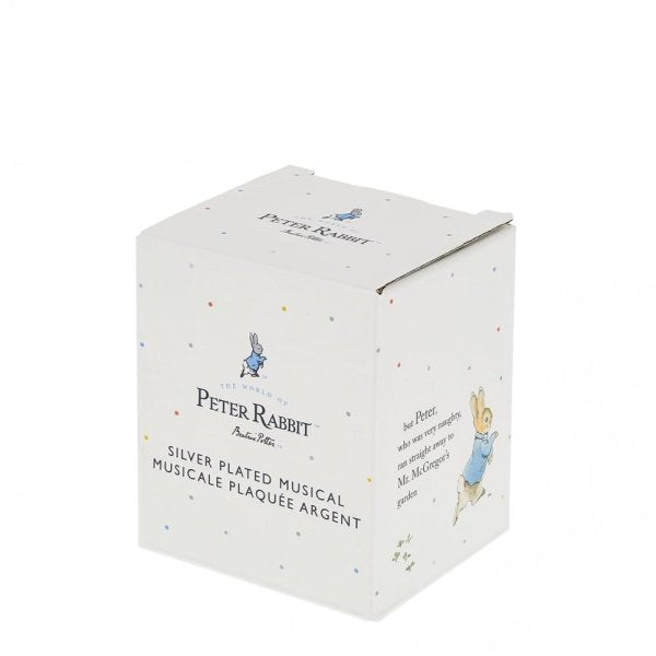 Peter Rabbit- Silver Plated Music Box- baby at the bank