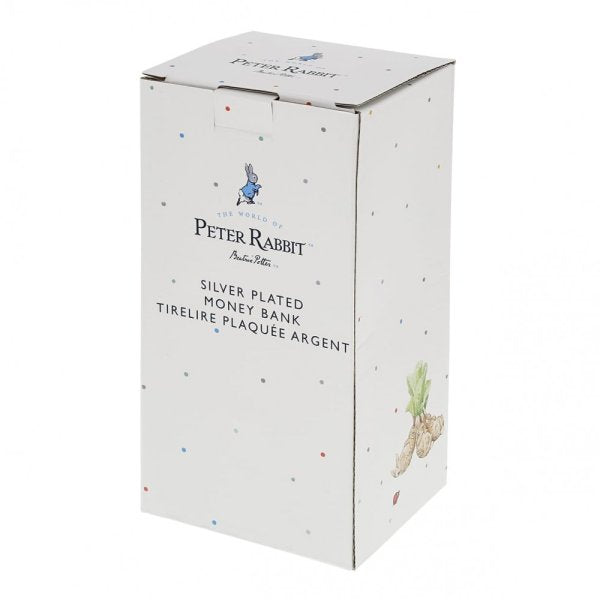 Peter Rabbit- Silver Plated Money Box- Baby at the bank