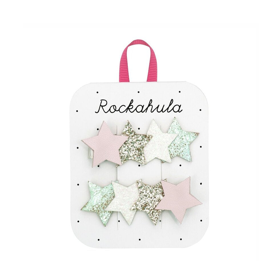 Rockahula- Enchanted Shimmer Star Clips- baby at the bank