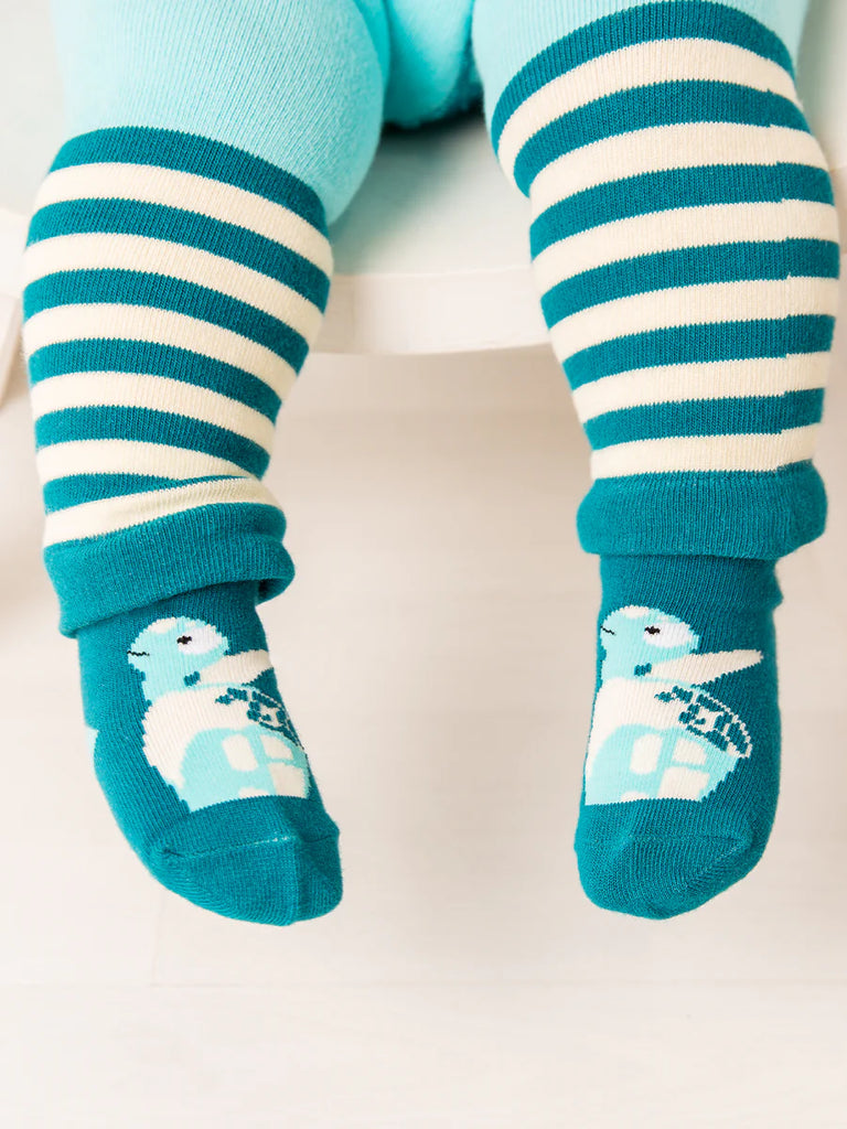 Blade and Rose- WWF Organic Sea Turtle Socks- Baby at the bank