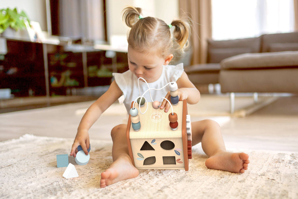 Speedy Monkey- 5 In 1 Activity Cube (Wooden Toys)