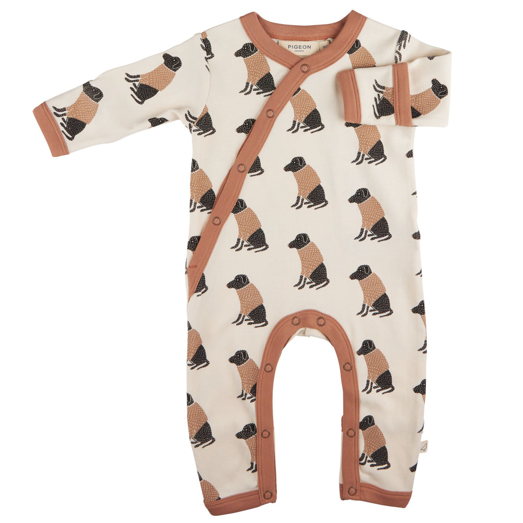 Pigeon Organics- Kimono Romper Labrador Ivory- Baby at the bank