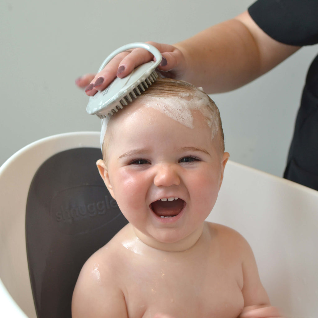 Shnuggle- Bath Baby Brush Grey- Baby  at the bank