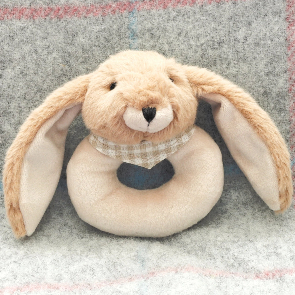 Jomanda - Bunny Baby Rattle Soft Toy Brown- Baby at the bank