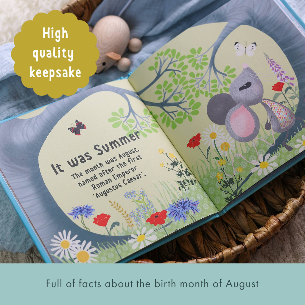 Born In August Gift Book | Baby Shower Gift | Personalised |