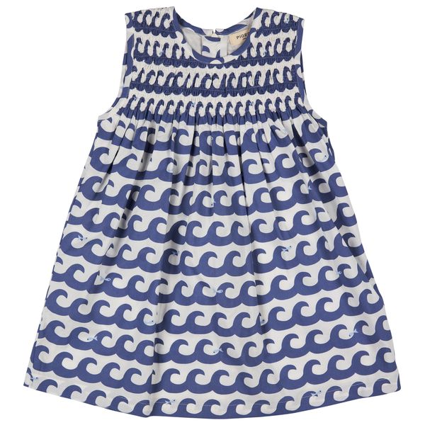 Pigeon Organics- Sleeveless Smock Dress Waves- Baby at the bank