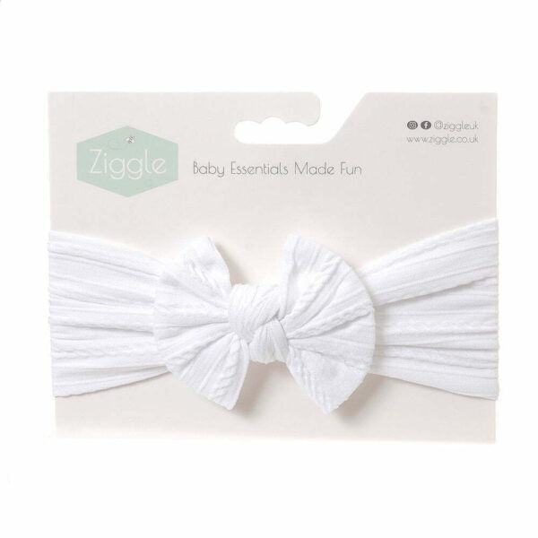 Ziggle-whiteTop Bow Turban Headband