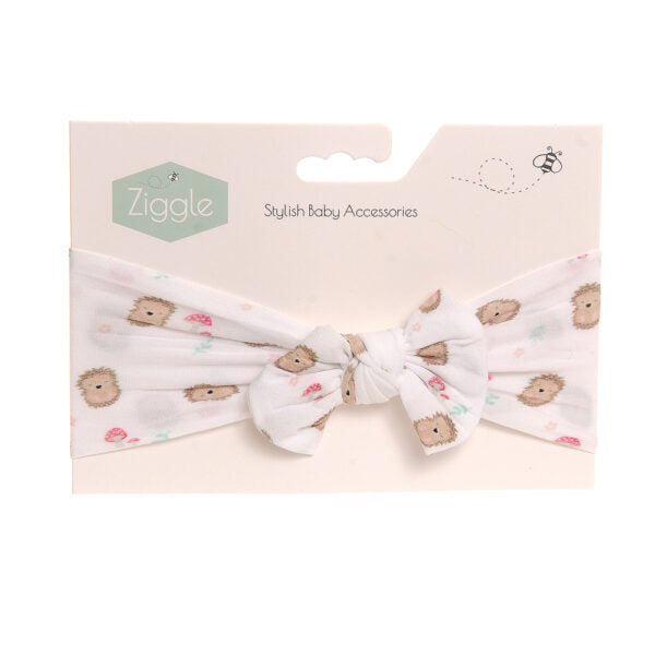 Ziggle- Hedgehog Top Bow Turban Headband- Baby at the bank