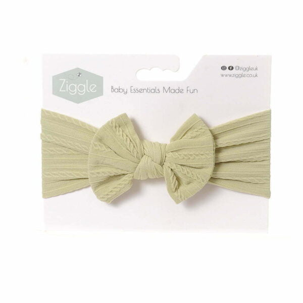 Ziggle- Pear Top Bow Turban Headband- Baby at the bank