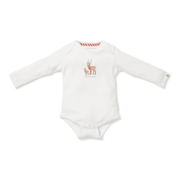 Little Dutch- My First Christmas Bodysuit- Baby at the bank