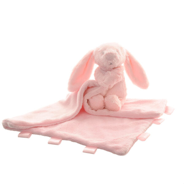 Ziggle- Pink Bunny Plush Comforter Blanket- Baby at the bank