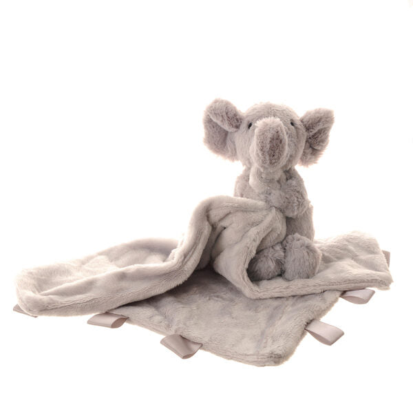 Ziggle- Elephant Plush Comforter Blanket- Baby at the bank