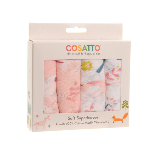 Ziggle - Cosatto Unicorn Garden Washcloths- Baby at the bank