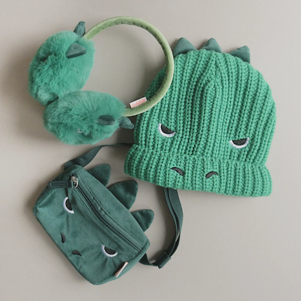 Rockahula- T Rex Knitted Hat- Baby at the bank