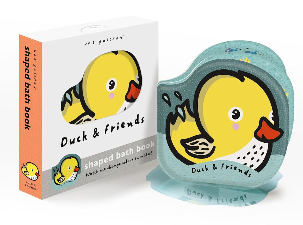Wee Gallery- Bath Book Duck & Friends- Baby at the bank