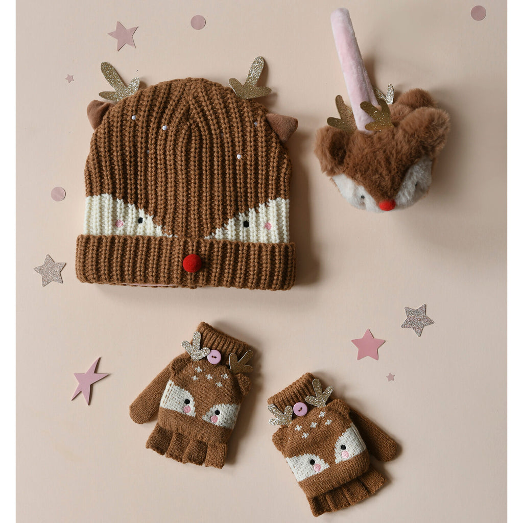Rockahula- Little Reindeer Knitted Hat 3-6 Years- baby at the bank