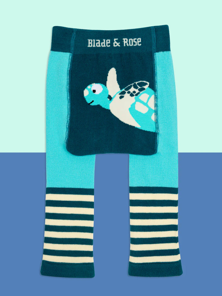 Blade and Rose- WWF Organics Sea Turtle Leggings- Baby at the bank