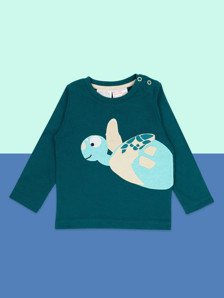 Blade and Rose- WWF Organic Sea Turtle Top- Baby at the bank