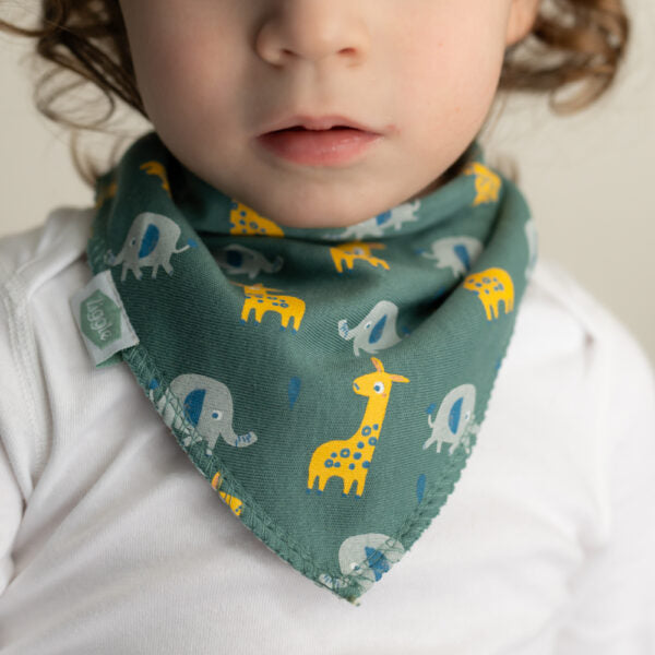 Ziggle-  Giraffe & Elephant Dribble Bib