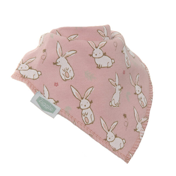 Ziggle- Bunnies On Pink Dribble Bib
