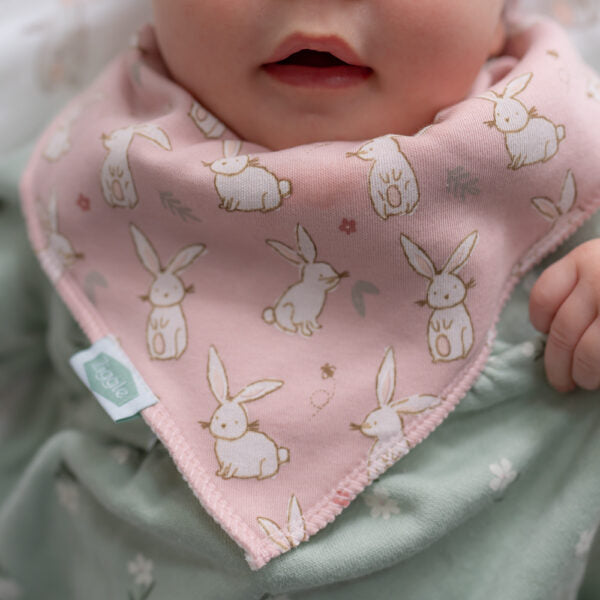 Ziggle-  Pink Bunnies Dribble Bib