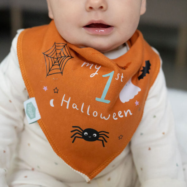 Ziggle- My 1st Halloween Dribble Bib Orange- Baby at the bank