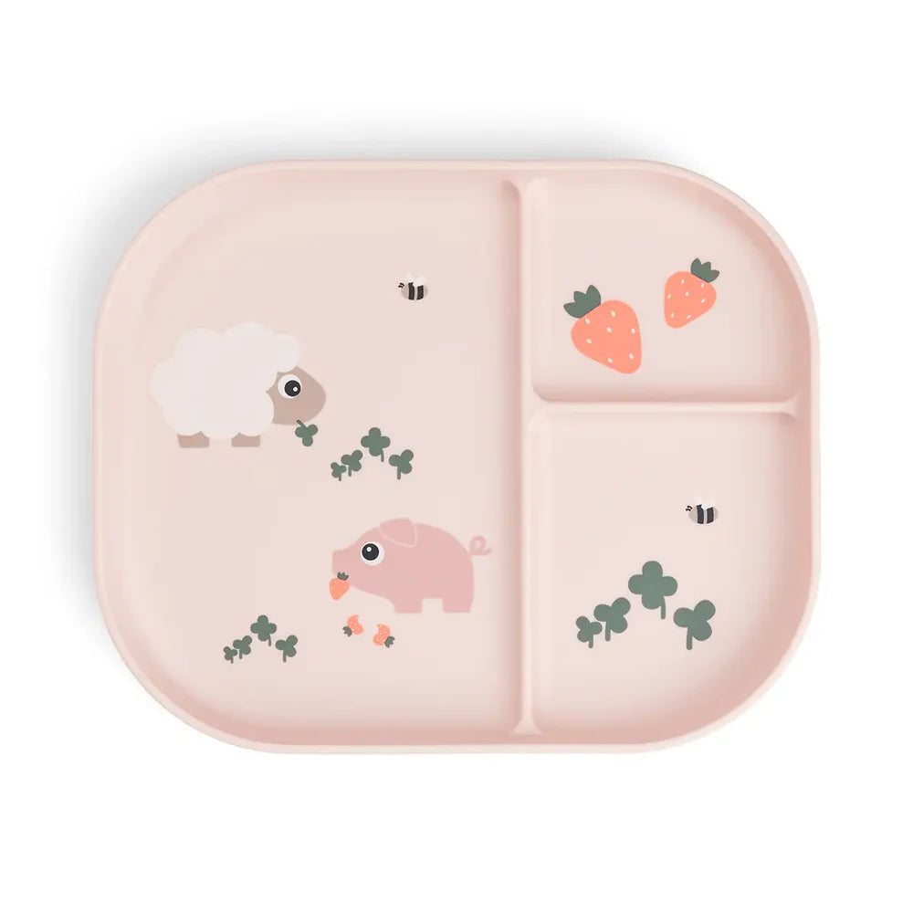 Done By Deer- Foodie Compartment Plate Tiny Farm Powder- Baby at the bank