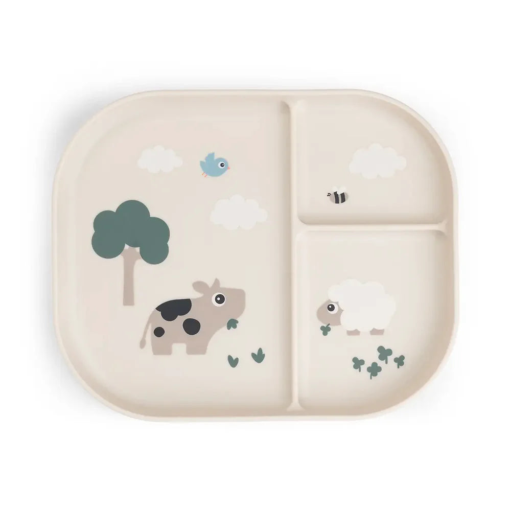 Done By Deer- Foodie Compartment Plate Tiny Farm Sand- Baby at the bank