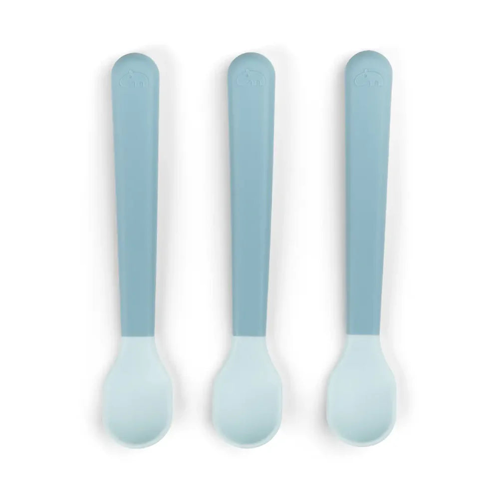 Done By Deer- Foodie Easy-Grip Baby Spoon 3-Pack Blue- Baby at the bank