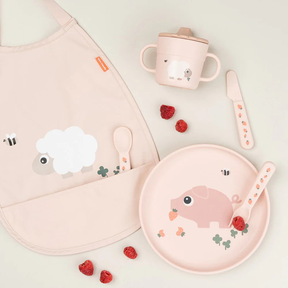 Done By Deer- Foodie Plate Tiny Farm Powder- baby at the bank