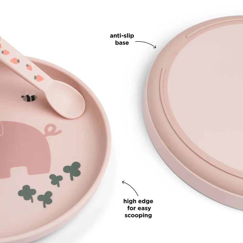 Done By Deer- Foodie Plate Tiny Farm Powder- baby at the bank