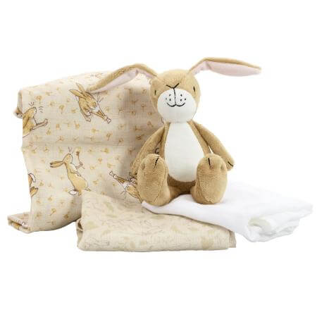 Guess How Much I Love You- Soft Toy and Muslin Set- Baby at the bank