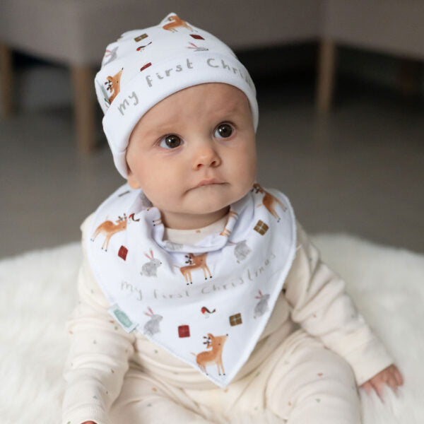 Ziggle- My First Christmas Winter Animals Hat- baby at the bank