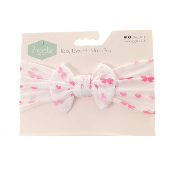 Ziggle- Hearts & Bows Top Bow Turban Headband
