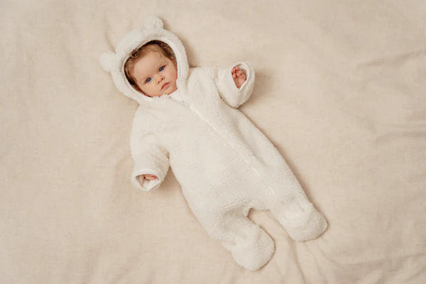Little Dutch- Teddy One Piece Suit Baby Bunny Off White- Baby at the bank