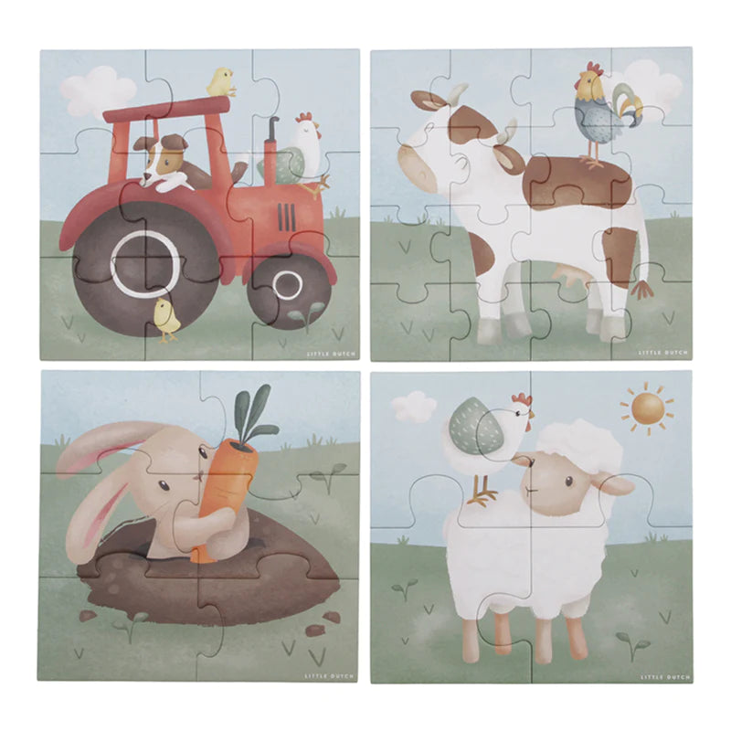 Little Dutch- Little Farm 4 in 1 Puzzle- Baby at the bank