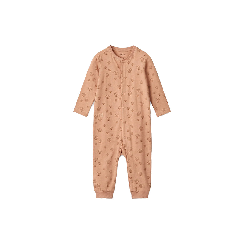 Liewood- Birk Printed Pyjamas Jumpsuit Sea Shell/Pale Tuscany