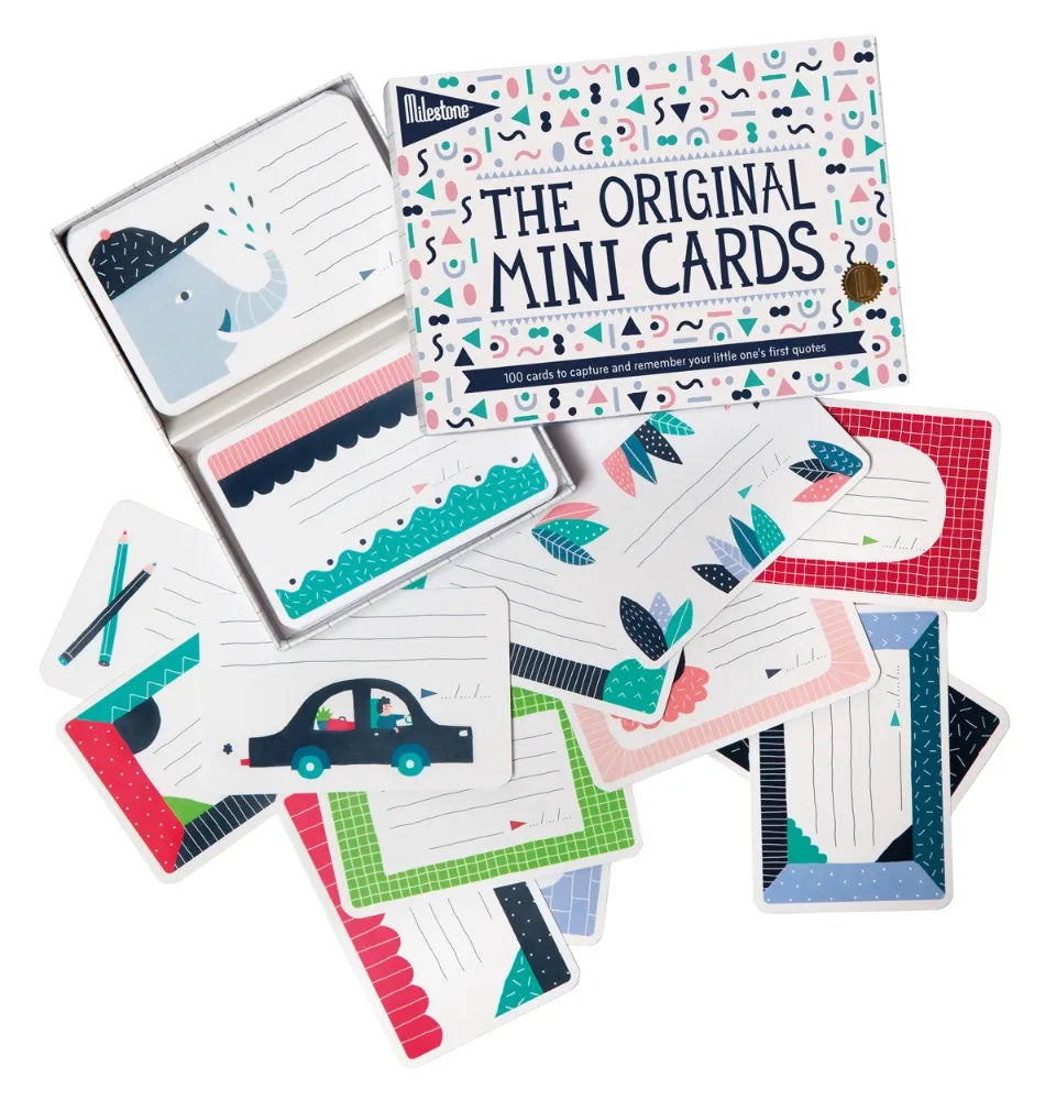 Milestone Cards- Mini Cards by Milestone- Baby at the bank