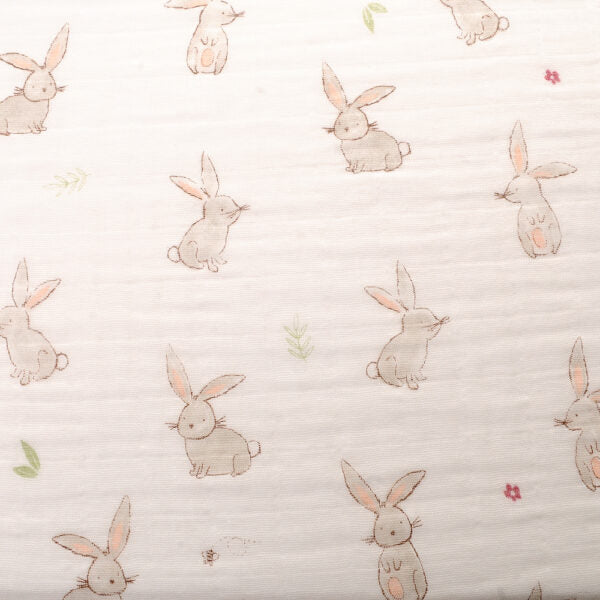 Ziggle- Muslin Square - Pink Bunnies