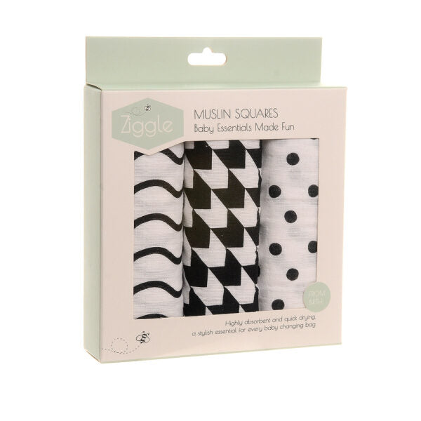 Ziggle- Black And White Muslins Set