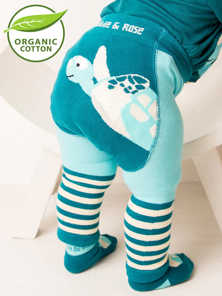 Blade and Rose- WWF Organics Sea Turtle Leggings- Baby at the bank