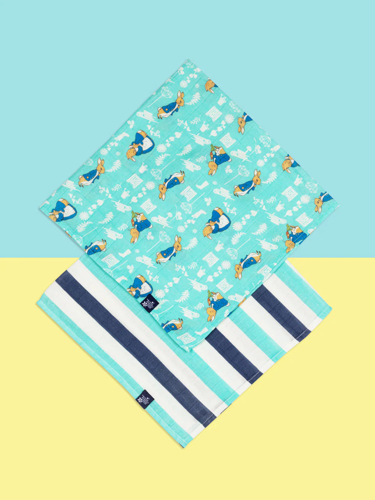 Blade and Rose- In The Garden 2pk Muslin Squares- Baby at the bank