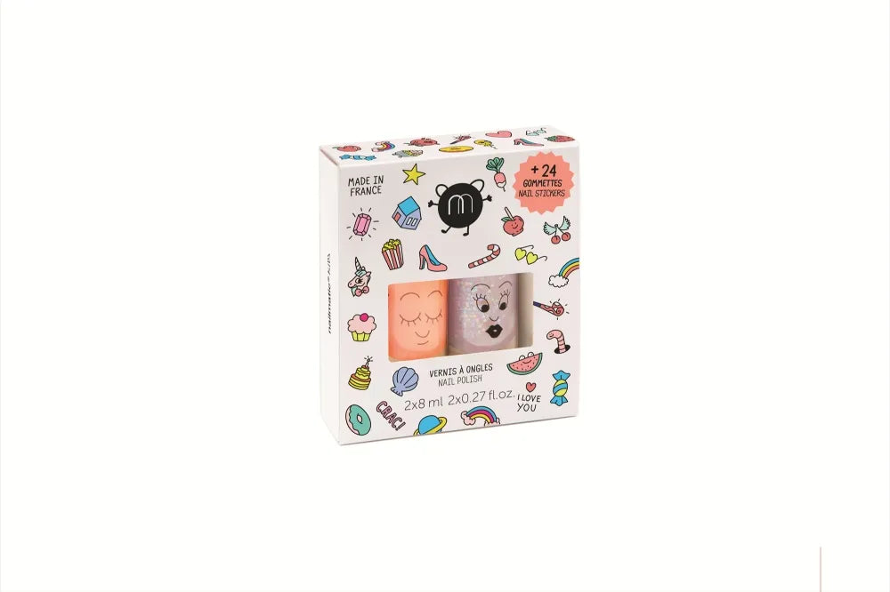 Nailmatic- CRACK 2 Pack with Stickers (Flamingo & Polly)- Baby at the bank