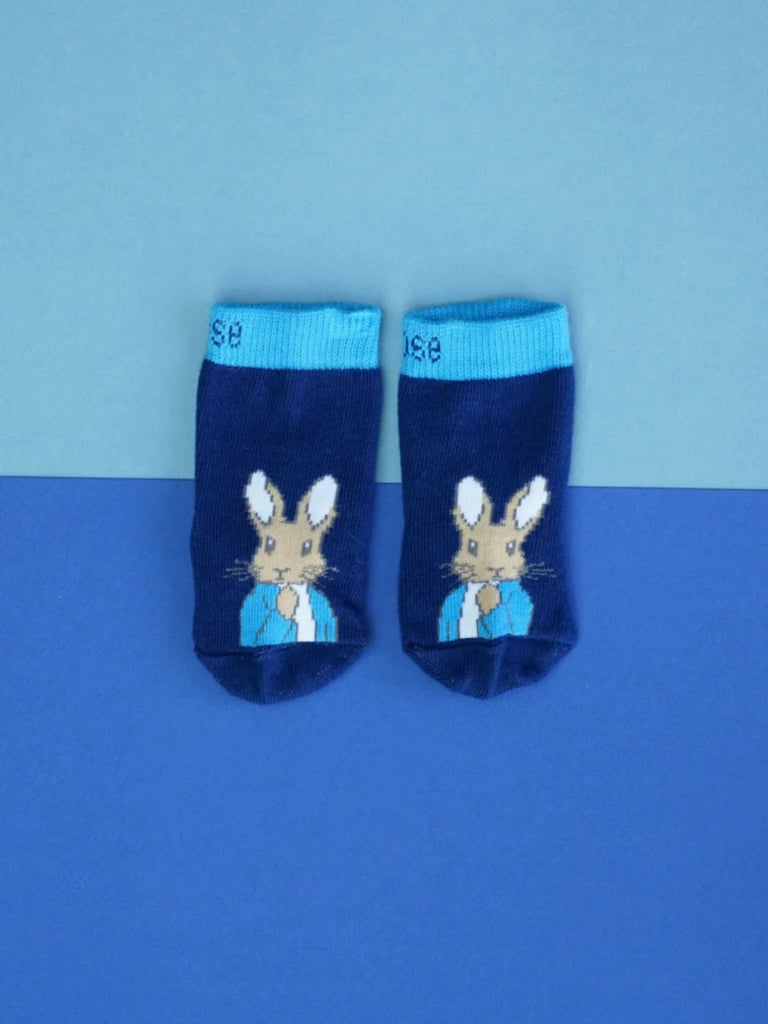 Blade and Rose- Peter Rabbit Navy Socks- Baby at the bank