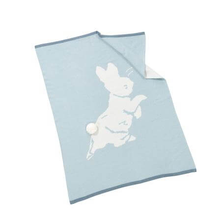 Peter Rabbit- Peter Rabbit Signature Knitted Blanket with Soft Toy- baby at the bank