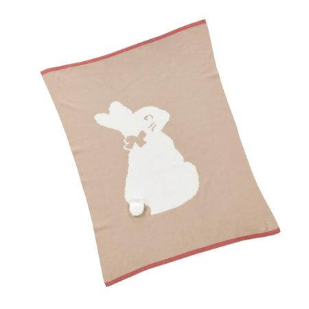 Peter Rabbit- Flopsy Signature Knitted Blanket with Soft Toy- Baby at the bank